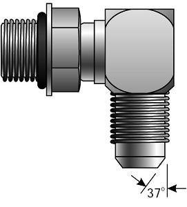 ADAP 90 1/4 JIC 37 X 7/16-20 SAE CARBON